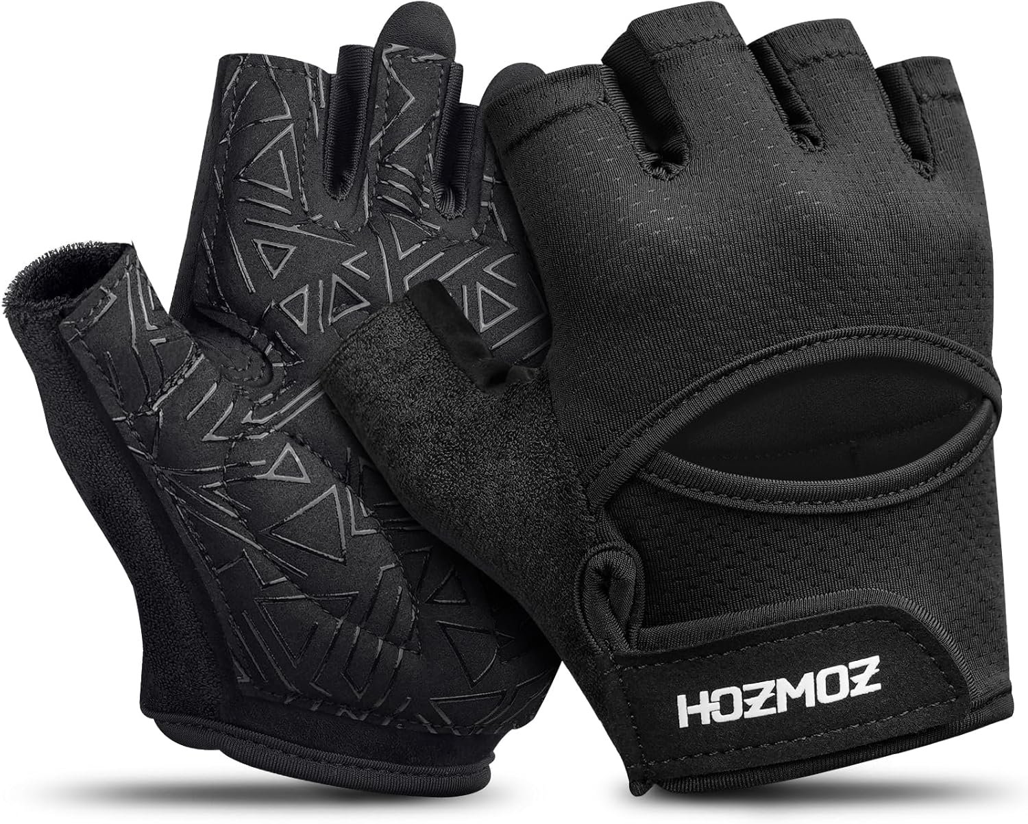 HOZMOZ Ventilated Weight Lifting Gloves, Thick Padded Workout Gym Gloves with Full Palm Protection & Grip & Shock Absorption for Women & Men’s Fitness Exercise Training