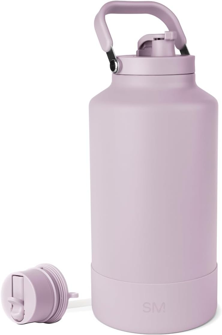 Simple Modern Water Bottle Jug | Straw & Chug Lid | 128oz, Lavender | Trek Pivot Gallon Insulated Stainless Steel Water Jug with Handle | Interchangeable Lid, Boot | Lavender Mist