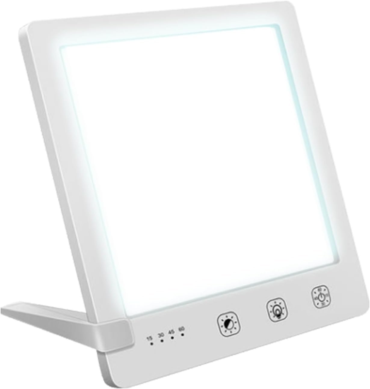 Light Therapy Lamp – 10000 Lux HappyLight, UV-Free LED Bright White Light with Adjustable Brightness, Timer & Stand – Boost Mood, Energy & Focus for Home Office Desk and Bedside