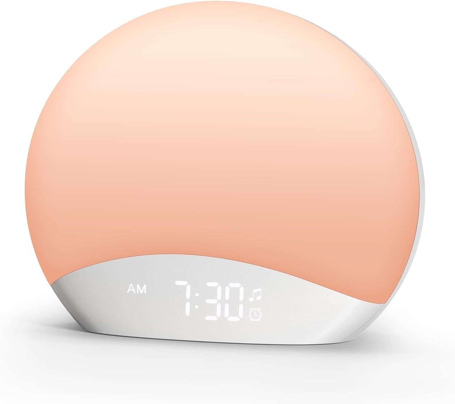 REACHER Sound Machine Sunrise Alarm Clock with Night Light for Bedrooms | 26 Nature Inspired Sleep Sounds, 0-100% Dimmable Clock, Sunrise Lamp, Wake Up Light, Brown/Pink/White Noise for Baby, Kids