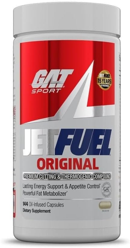 GAT SPORT JETFUEL Original, 48 Oil-Infused Capsules | Thermogenic Supplement, Supports Healthy Energy Levels, Provides Appetite Support