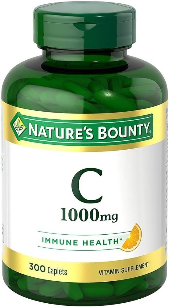 Nature’s Bounty Vitamin C 1000mg, Supports Immune and Antioxidant Health, Vitamin C Supplement, 1 Per Day, 300 Vegetarian Caplets