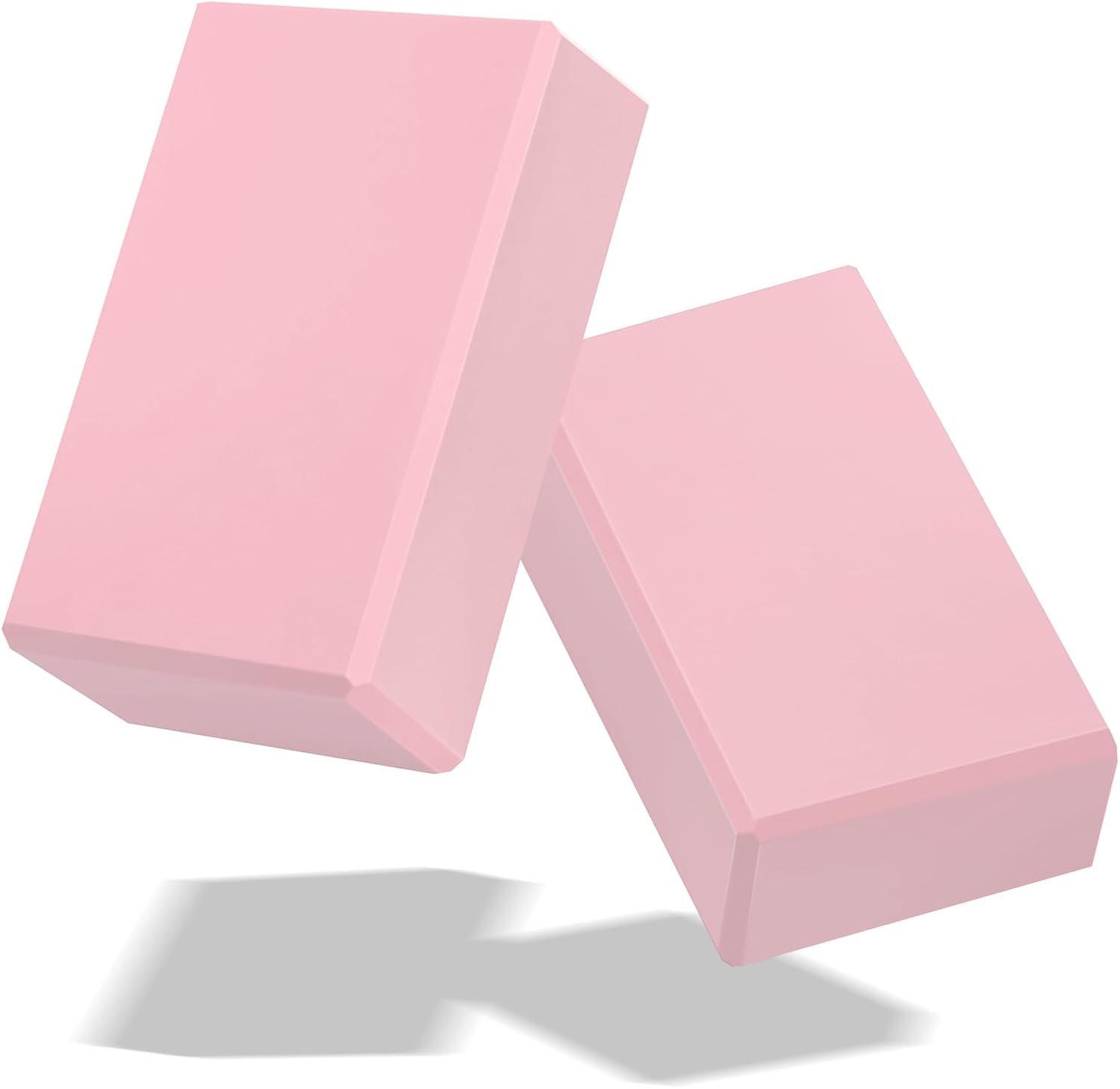Yoga Blocks 2 Pack 3x6x9IN Foam Block Supportive Latex-Free with Stretch Band, Non-Slip Exercise Blocks for Pilates, Meditation, Balance, Stretching and Deep Poses