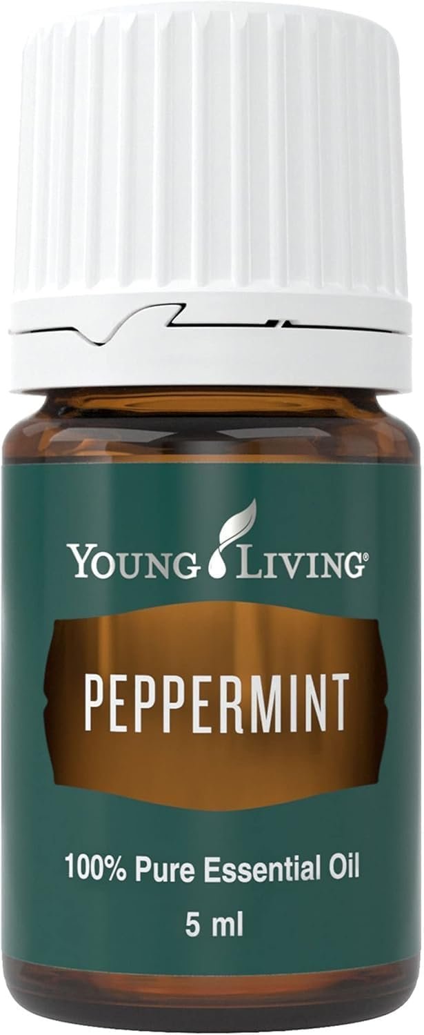 Young Living Peppermint Essential Oil | 5 ml | Refreshing Mint Aroma for Invigoration, Soothing Comfort, & Cognitive Clarity | Perfect for Diffusion, Topical Use, & Massage