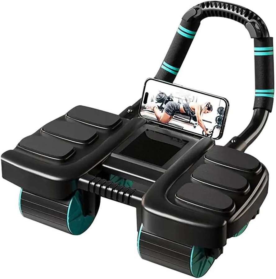 4-Wheel Automatic Rebound Ab Roller Wheel with Elbow Support | Abdominal Wheel Core Exercise;Elbow Support Ab Wheel for Beginners Men Women;Portable Home Gym Fitness