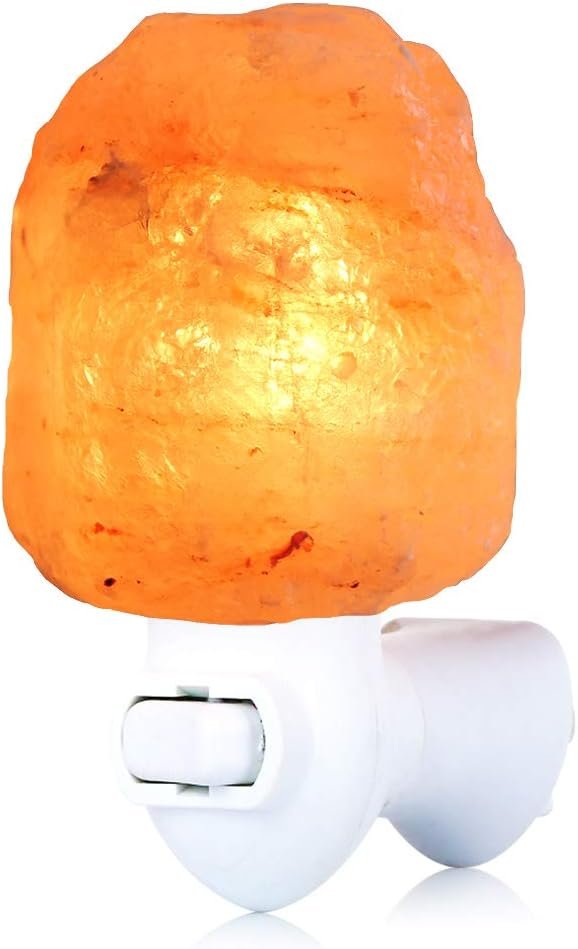 pursalt Himalayan Salt Lamp Night Light Plug-in, Pink Crystal Rock, 1-Pack | Certificated 360° Rotatable Wall Plug, Extra 2 Replacement Bulbs Included, Hand-Crafted Natural Rock Salt, Warm Amber Glow