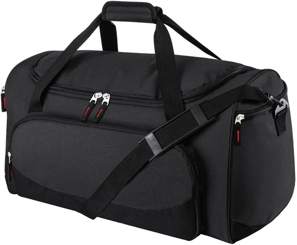 Uarition Gym Bag for Men – 50L Black Durable Large Duffle Bag for Travel, Workout, Fitness & Sport