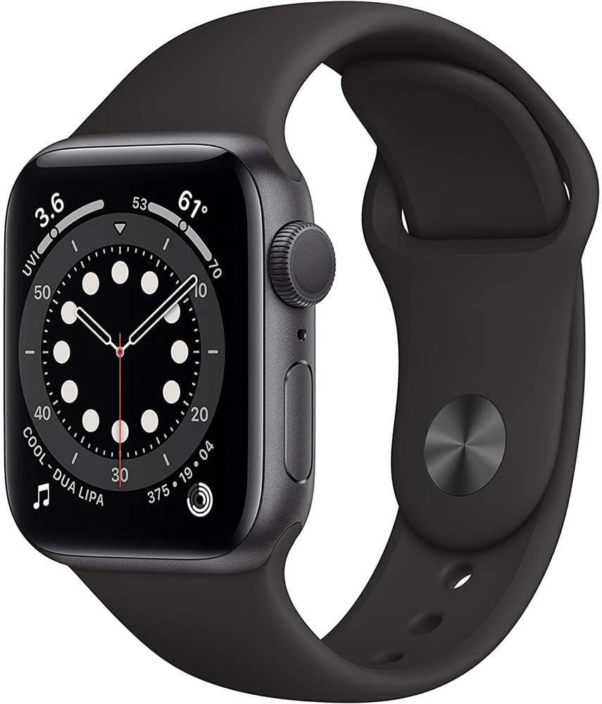 Apple Watch Series 6 (GPS + Cellular, 44mm) – Space Gray Aluminum Case with Black Sport Band (Renewed)