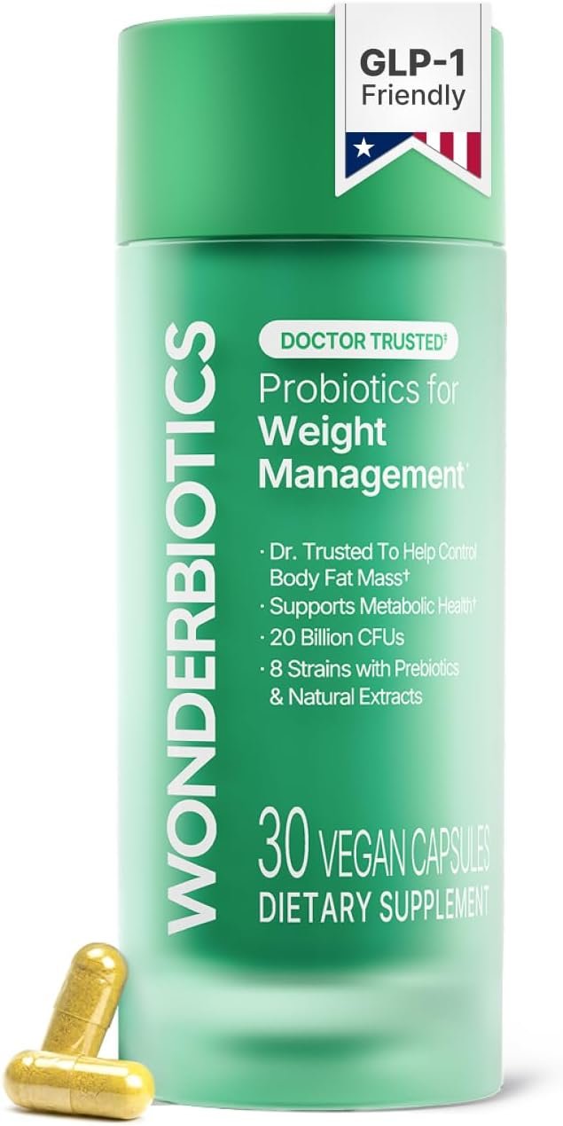 Appetite Suppressant GLP-1 Support Supplement – 30 Capsules | Probiotic + Prebiotic, Super Berberine for Weight Loss, Metabolism, Craving Control, 20B CFU, 8 Clinically Studied Strains