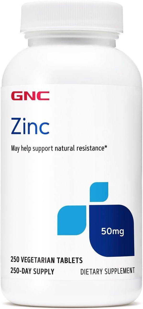 GNC Zinc 50mg Supplement, Supports Immune Function, 250 Servings