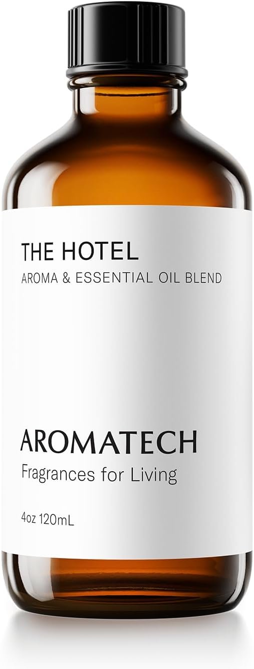 AromaTech The Hotel Aroma Essential Oil Blend: Luxury Hotel Inspired Aromatherapy with Lemon, Lavender, Peach & Pine for Ultrasonic Diffusers & Nebulizers (120 mL, The Hotel)