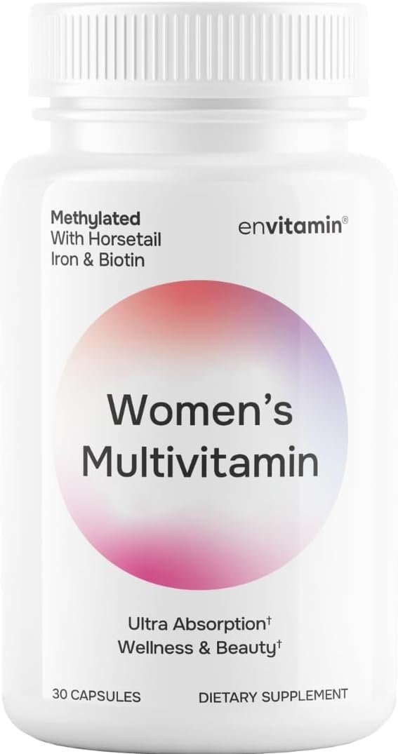 envitamin Womens Methylated Multivitamin Multimineral Horsetail, Iron, Biotin Complex with L Methylfolate for Ultra Absorption