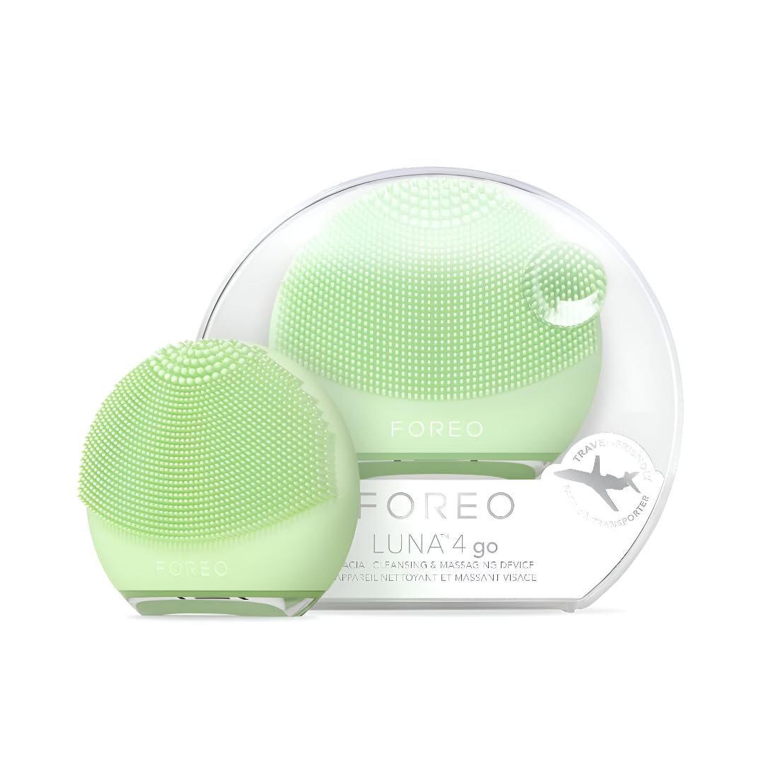 FOREO LUNA 4 go Face Cleansing Brush & Firming Massager – Premium Face Care – Enhances Absorption – Simple Skin Care Tools – For All Skin Types- Pistachio