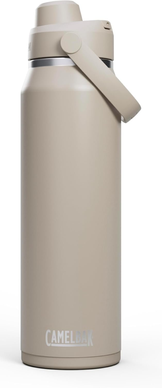 CamelBak Thrive Chug Insulated Stainless Steel Water Bottle, Cold Retention with High Flow Lid for Everyday Hydration and Active Use, 32oz, Stone