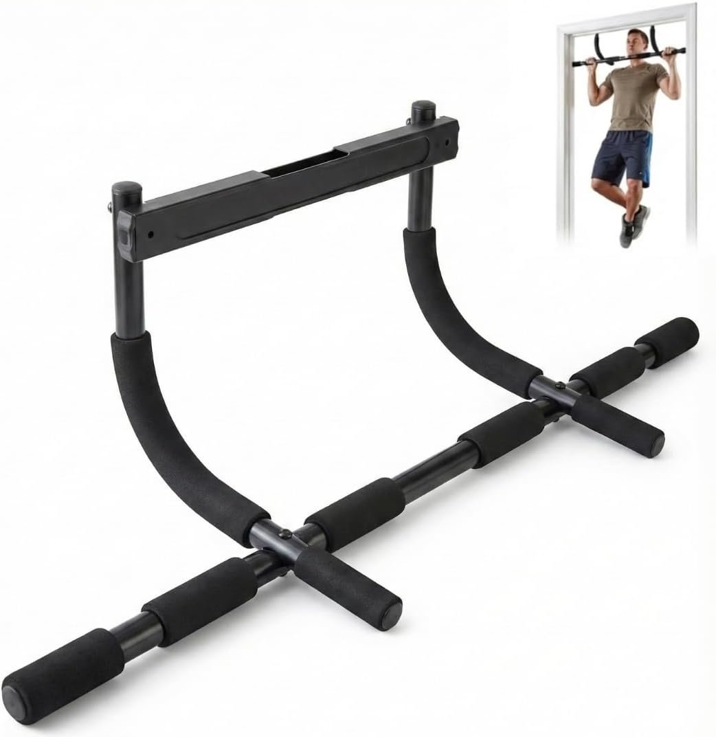 ENERGI CORE Pull Up Bar for Doorway – Multi-Grip Chin Up Bar, No Screws Required – Heavy Duty Door Frame Bar for Home Gym, Strength Training & Upper Body