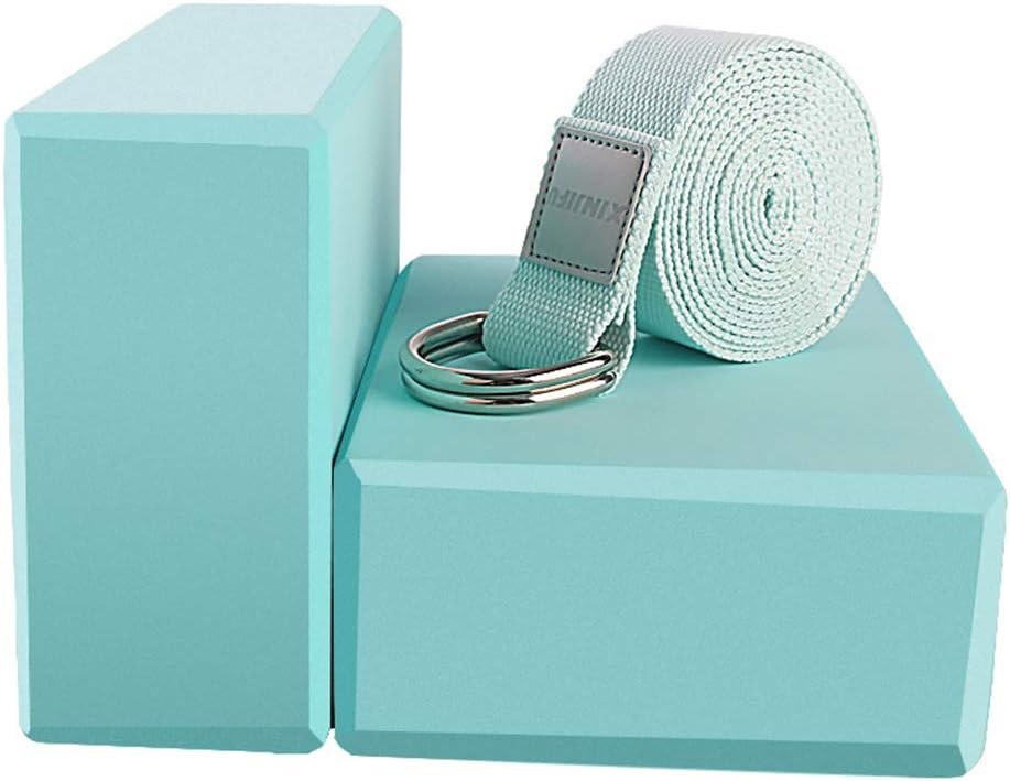 Yoga Blocks 2 Pack Set – (Yoga Block with 1 Yoga Strap) High Density Soft EVA Foam Block for Yoga, General Fitness, Pilates, Stretching and Toning Workouts