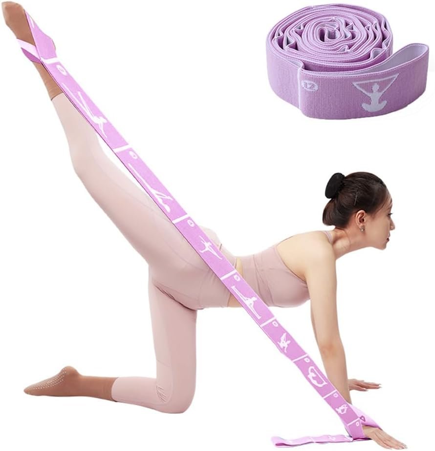 Yoga Strap with 10/12 Loops – Multi-Functional Stretch Band for Pilates, Dance, Gymnastics, Physical Therapy, Flexibility & Resistance Training, Ballet, Latin Workouts