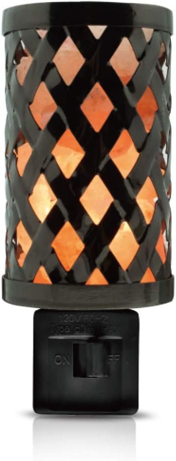 Himalayan Glow Natural Pillar Basket Wall Salt Lamp Night Light with Pink Salt Chunks | 360 Degree Rotatable Wall Plug,Ideal Gift For Home Décor