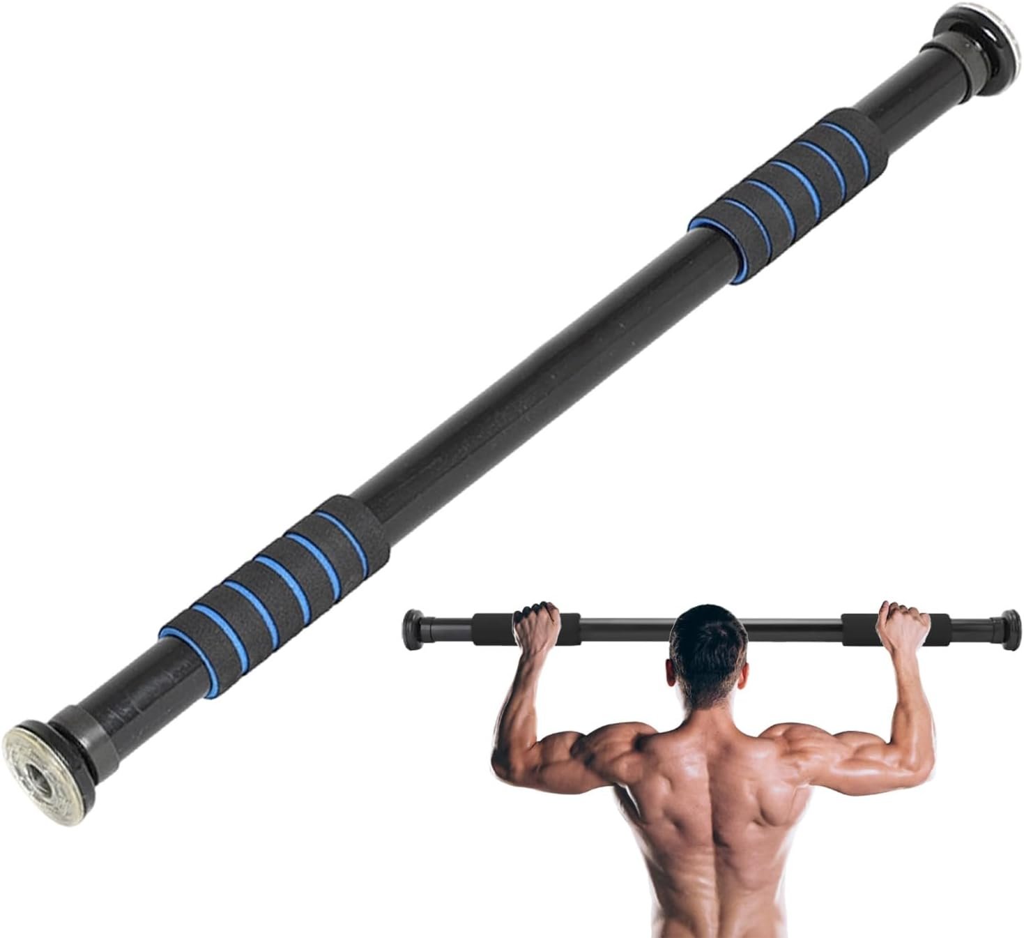 Pull Up Bar for Doorway, Adjustable Door Frame Pull Up Bar with 330 lbs Capacity, No Screw Chin Up Bar for Home Gym Strength Training, Fits 25″–39″ Door Frames and Walls
