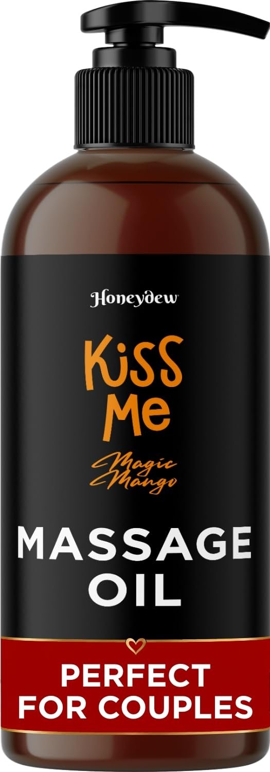 Mango Sensual Massage Oil for Couples – Alluring Tropical Full Body Massage Oil for Date Night and Nourishing Body Moisturizer with Sweet Almond – Vegan Non Greasy & Smooth Gliding Formula (8 Fl Oz)