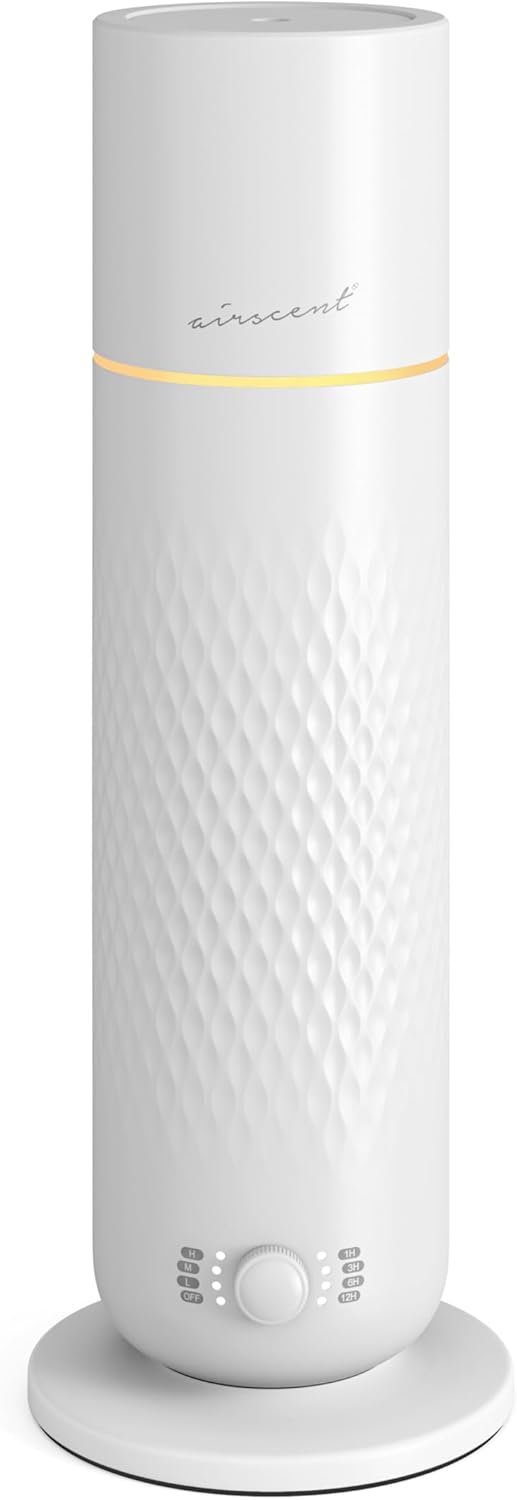 The AirScent Waterless Diffuser – Cold Air Scent Diffuser Oil Machine | for Homes, Offices, Hotels and Spas – Aromatherapy Diffuser for Aesthetic Scenting – White – 4.05 Oz – Fragrance Not Included