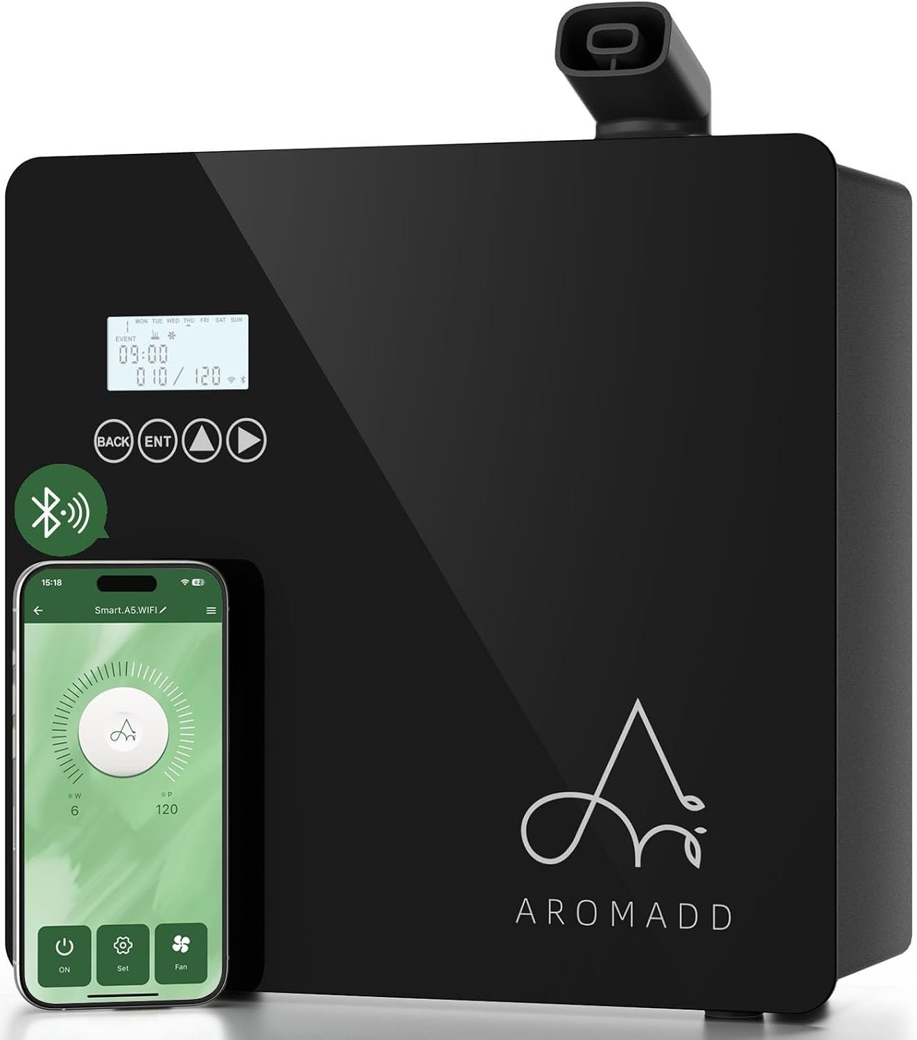 2025 Upgraded 3500 Sq.Ft Smart Scent Machine – HVAC System, Whole House Aroma & Hotel Collection Diffuser, Waterless Essential Oil Diffuser for Home, Office, 600ML Capacity, Cold Air Tech (Black) | Whole House Aroma & Hotel Collection Diffuser, Waterless Diffuser for Home Large Room, Cold Air Tech, 600mL (Black)
