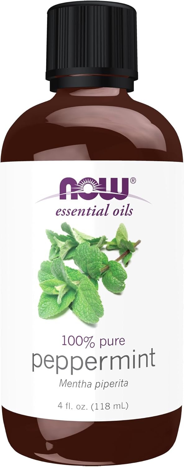 NOW Essential Oils, Peppermint Oil, Steam Distilled, Undiluted, 4 fl. oz
