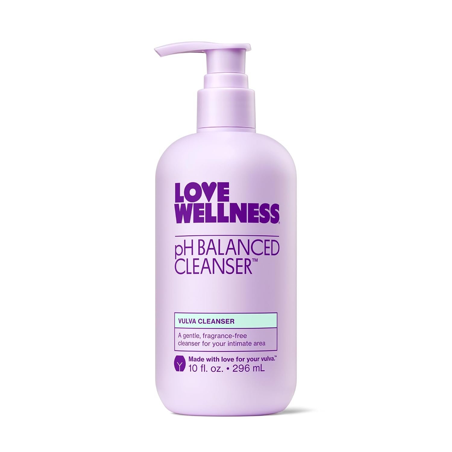 Love Wellness pH Balanced Cleanser | Feminine Vulva Wash for Intimate Health & Hygiene | Fragrance-Free, Non-Irritating & pH Matched | With Aloe Vera & Calendula for Sensitive Skin | 10 Fl Oz