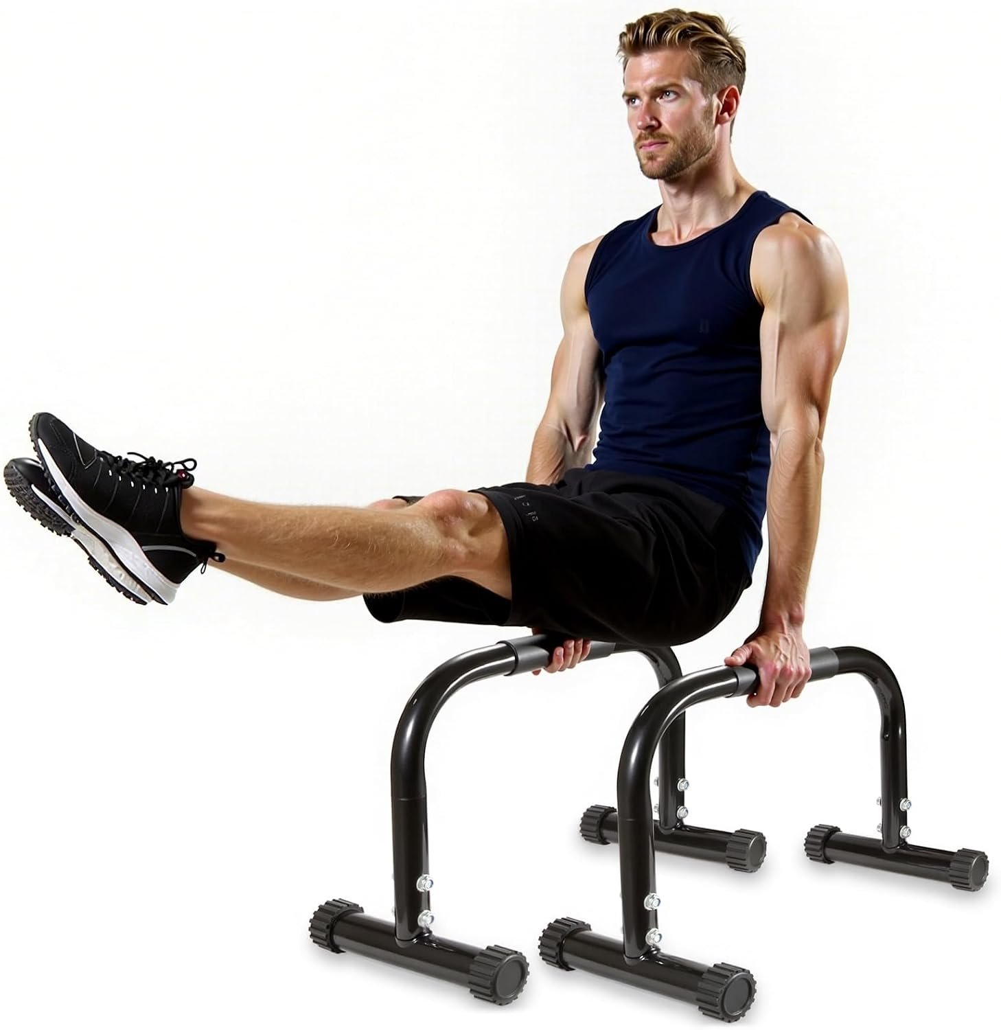 AmazeFan Parallettes Bars, 12in High Steel Push Up Bar Strength Training For Handstands, Calisthenics Bars & Dip Bars, Calisthenic, Push Up Stands Handle for Floor Workouts Calisthenics Equipment