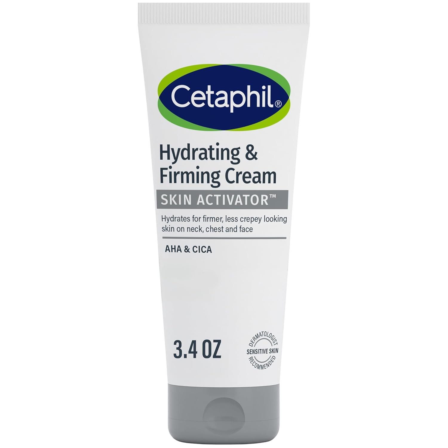 Cetaphil Skin Activator Firming Face & Neck Cream, AHA + CICA, 3.4 oz | Anti-Aging Moisturizer, Hydrates And Firms Face, Neck, Chest, Mandelic Acid AHA, CICA, Dermatologist Recommended