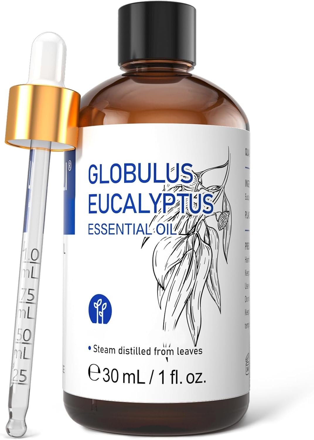HIQILI Eucalyptus Essential Oil for Diffuser, Humidifier & Aromatherapy | Premium Grade Essential Oils with Dropper for Spray, Skin, DIY, Air Freshening & Home Cleaning —30mL / 1.01 fl oz