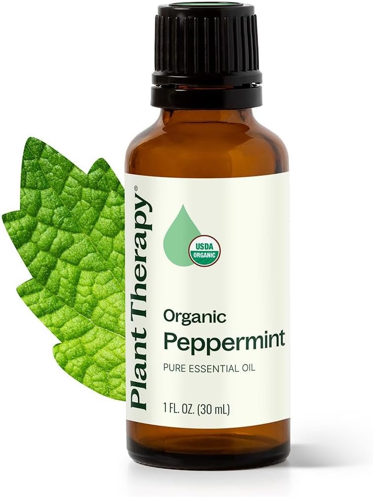 Plant Therapy Organic Peppermint Essential Oil 30 mL (1 oz), USDA Certified | Undiluted, Pure & USDA Certified Organic, for Diffusion and Skin/Hair