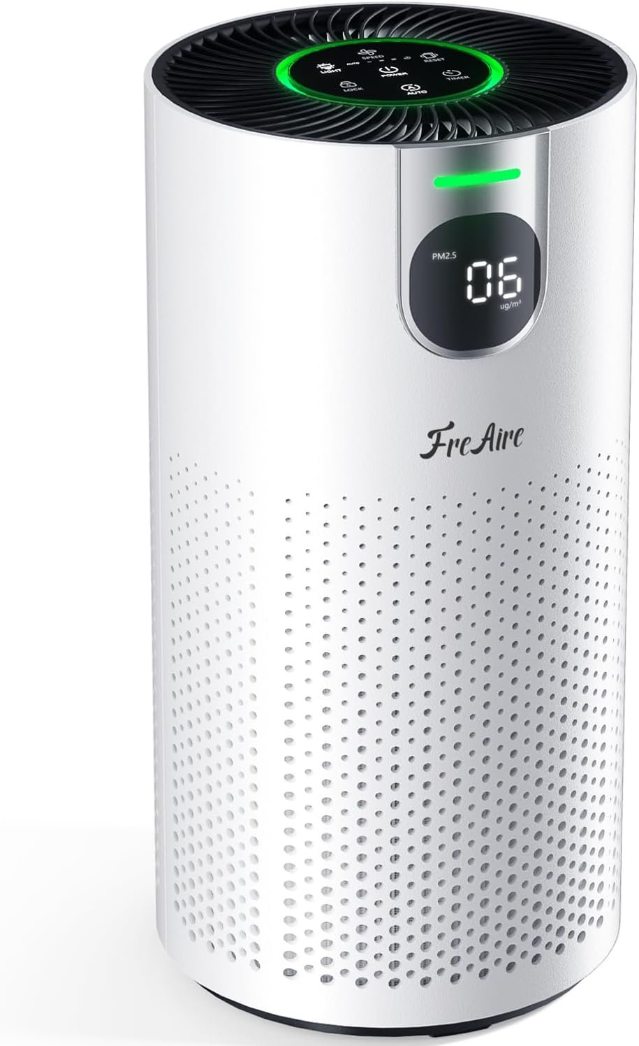 FreAire Air Purifiers for Home Large Rooms up to 1800Ft², VisionAir 20dB Sleep Mode HEPA Air Purifier for Bedroom, with Real-Time AQI & PM2.5 Display, 360°Intake & Outlet Air Cleaner for Pets, HAP606