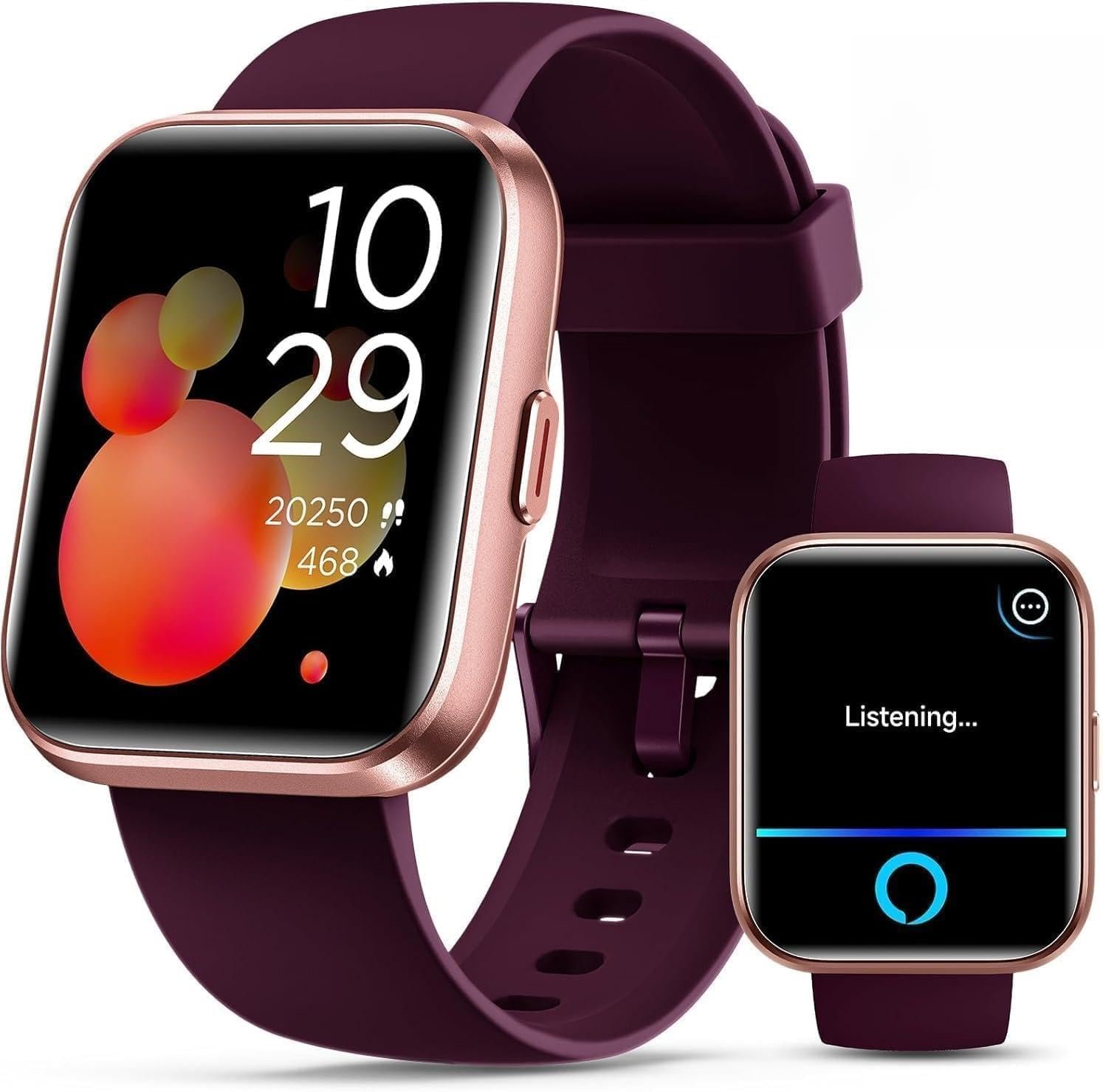 Smart Watches for Women, Smart Watch for Android Phones & iPhone, Fitness Watches for Women with Alexa, Call & Notification Alerts, Tracks Heart Rate/Sleep Smartwatches (Dark Purlple, 1.8 inches)