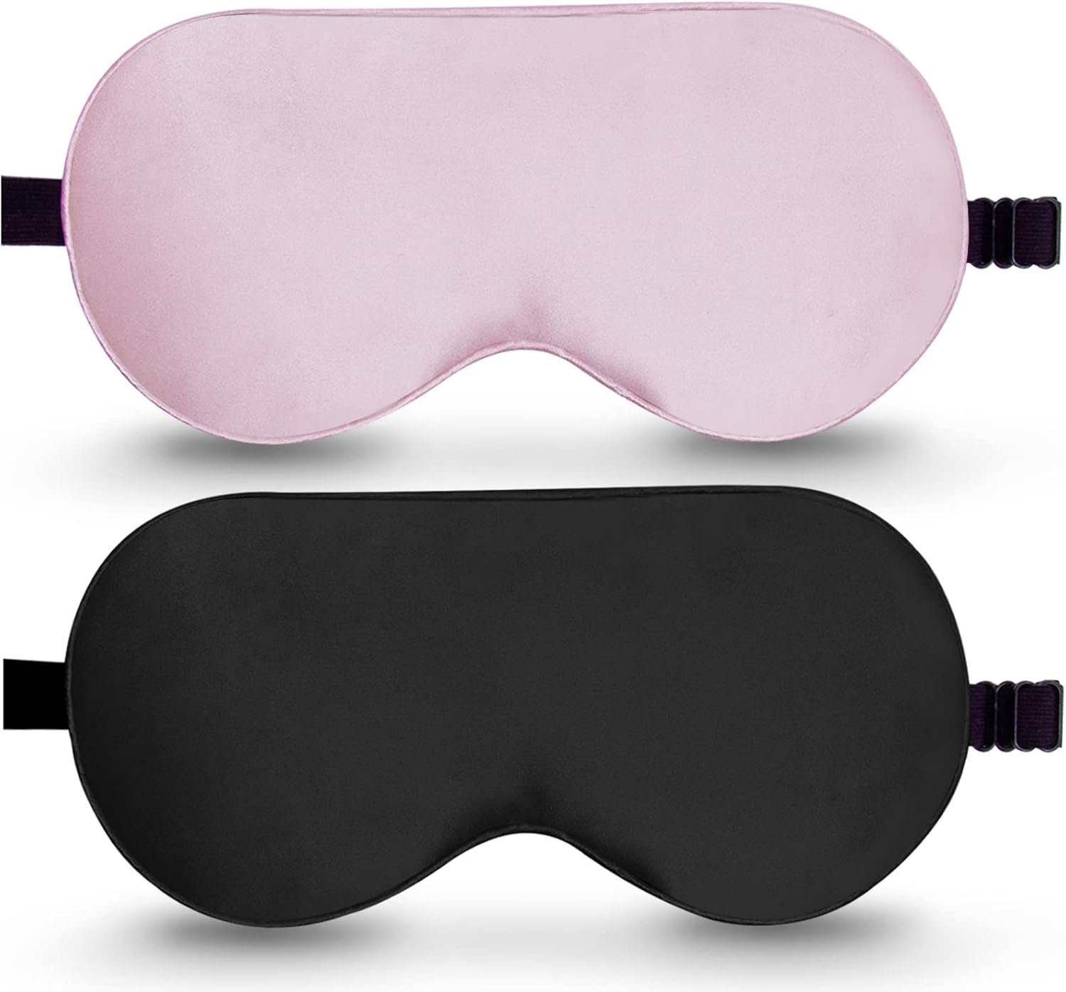 BeeVines 100% Mulberry Silk Sleep Mask, Light Blocking Eye Masks (2 Packs) | Natural Pure Silk Eye Shade, Real Silk Eye Cover for Sleeping, with Adjustable Strap, Reduces Puffy Eyes, Traveling Gifts