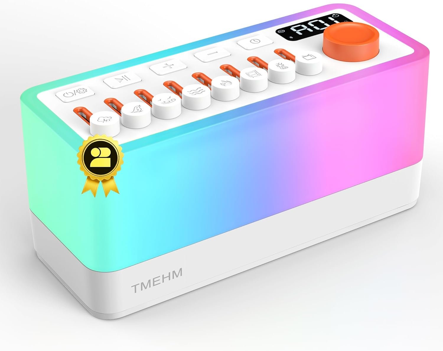 TMEHM 3-in-1 Sleep Sound Machine with 8 Mixable Nature Sounds, Portable Bluetooth Speaker & 12-Color Night Light, White Noise, Sleep Timer & Breathing Exercises for Babies, Kids, and Adults