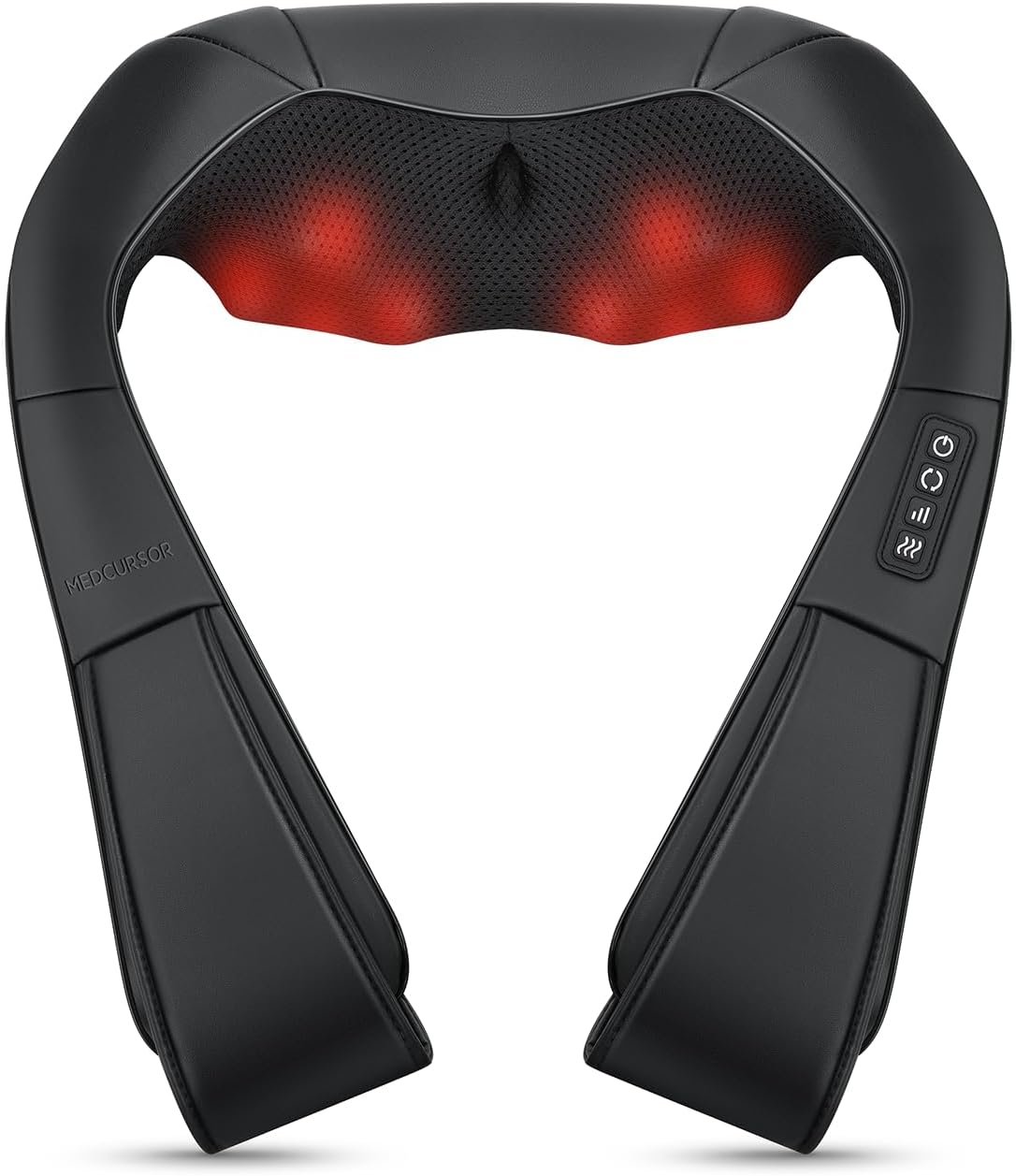 Medcursor Neck Massager – Portable Electric Neck and Back Massager with Heat, Deep Tissue 3D Kneading Pillow for Muscle Pain Relief, Ideal Father’s & Mother’s Day Gift, Not Cordless