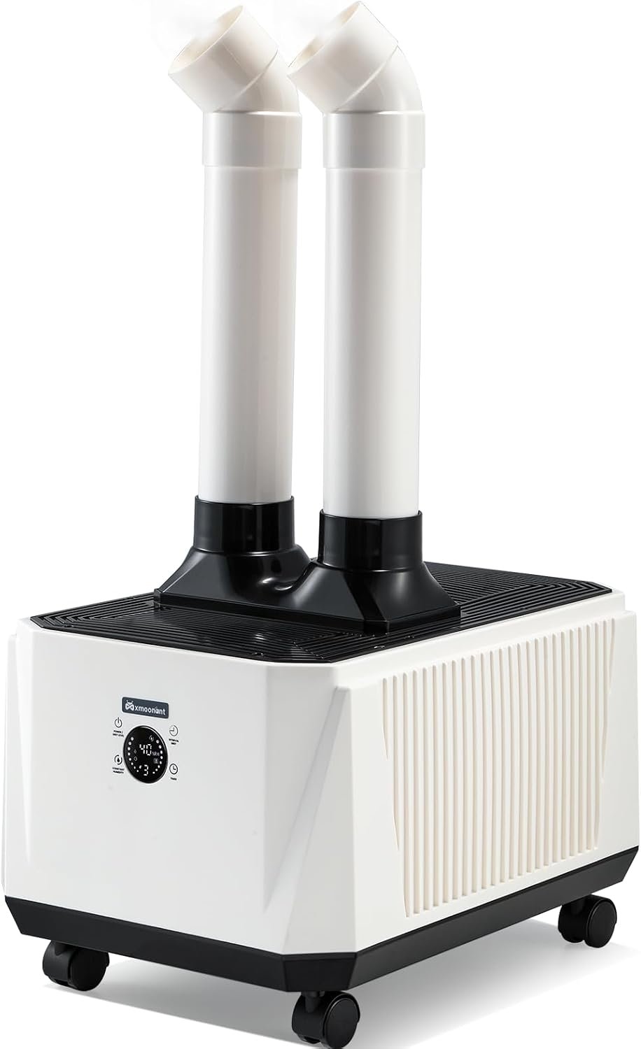 Mxmoonant Industrial Humidifier 8000ML/H, 3 Mist Volume, Auto Refilling | For Mushroom Growing, Touch Panel w/ Timer & Interval & Constant Humidity, Dual Mist Outlets, Tap/Pump Refilling, 2 PVC Pipes