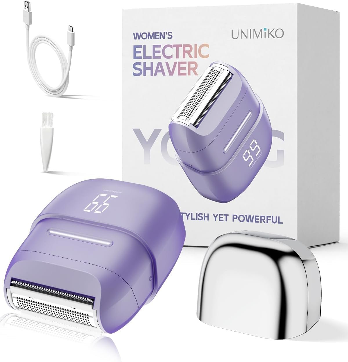 Electric Shaver for Women Waterproof Mini Electric Razors for Women – Cordless Foil Shaver for Hair Removal, Legs, Face, Body, Bikini,Sensitive Skin, Razor for Teen Girls (Purple, Premium)