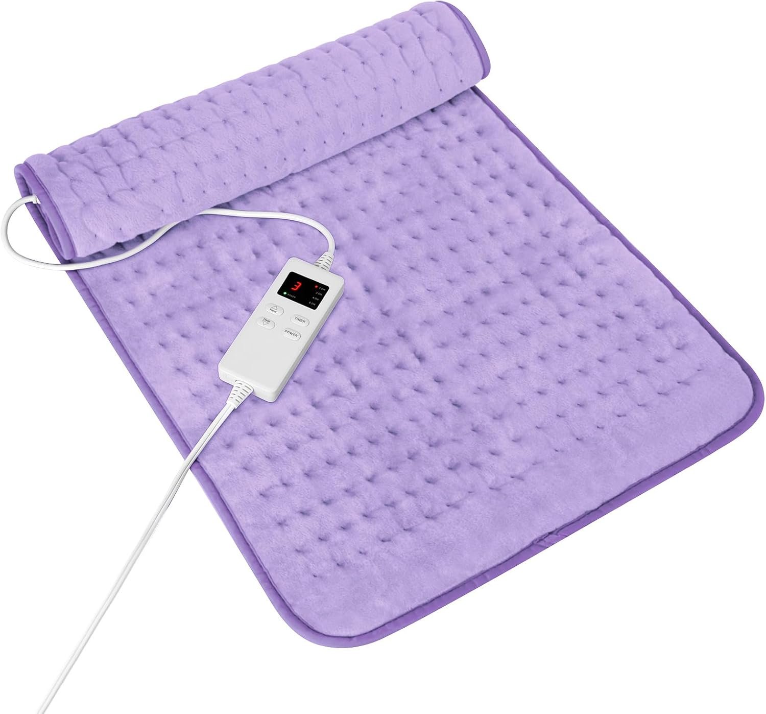 Heating Pad for Period Cramps, Heating Pad for Back/Neck/Shoulder Muscle Pain, 6 Heating & 4 Timer Setting, Auto Shut Off, Dry/Moist Heat & Machine Washable, Birthday Christma s Gifts for Women Mom