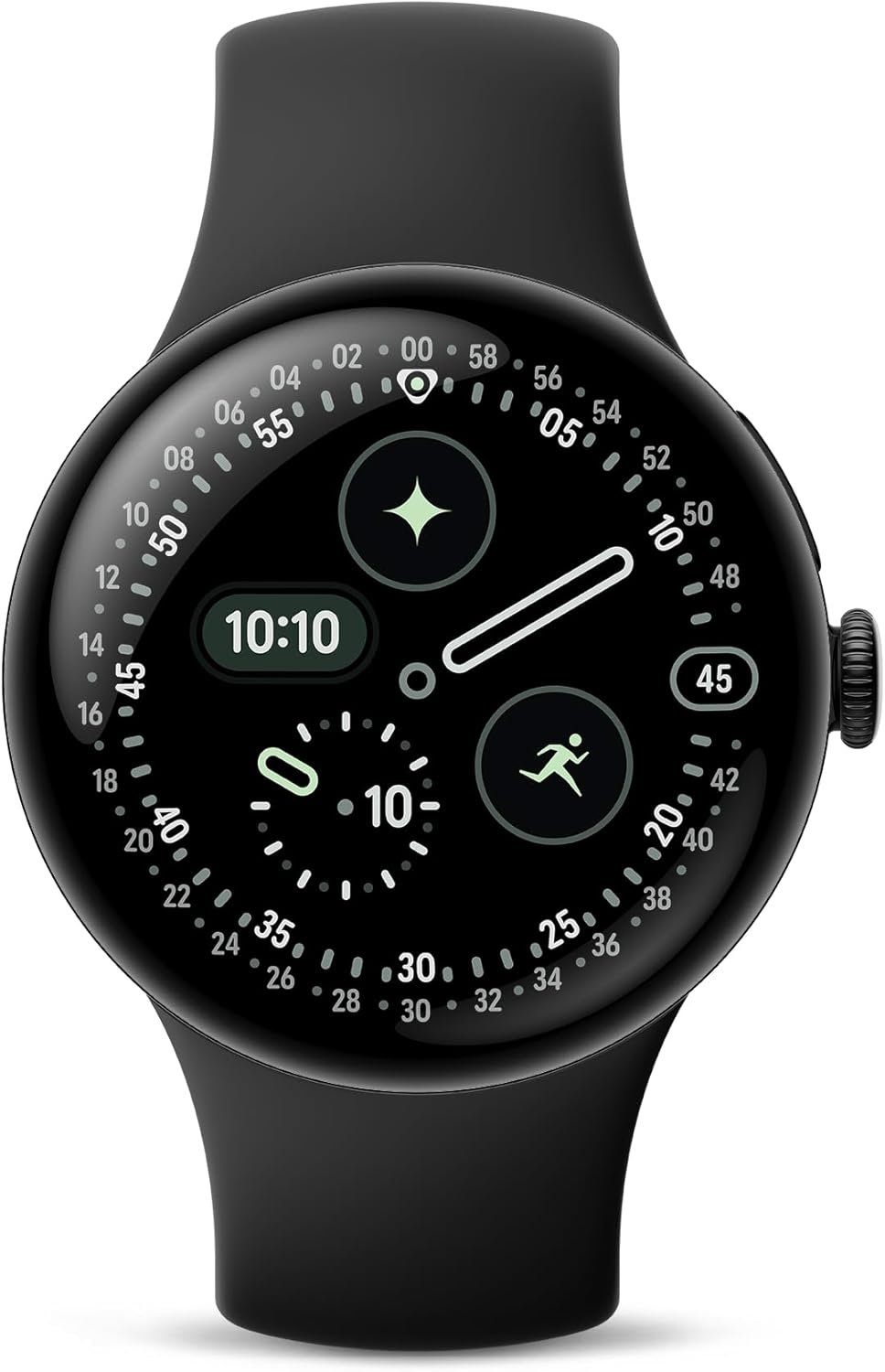 Google Pixel Watch 4 (45mm) – Android Smartwatch – Heart Rate,Sleep & Fitness Tracking -40-Hour Battery -Google AI -Matte Black Aluminum Case – Obsidian Active Band – Wi-Fi-Google Pixel Watch app