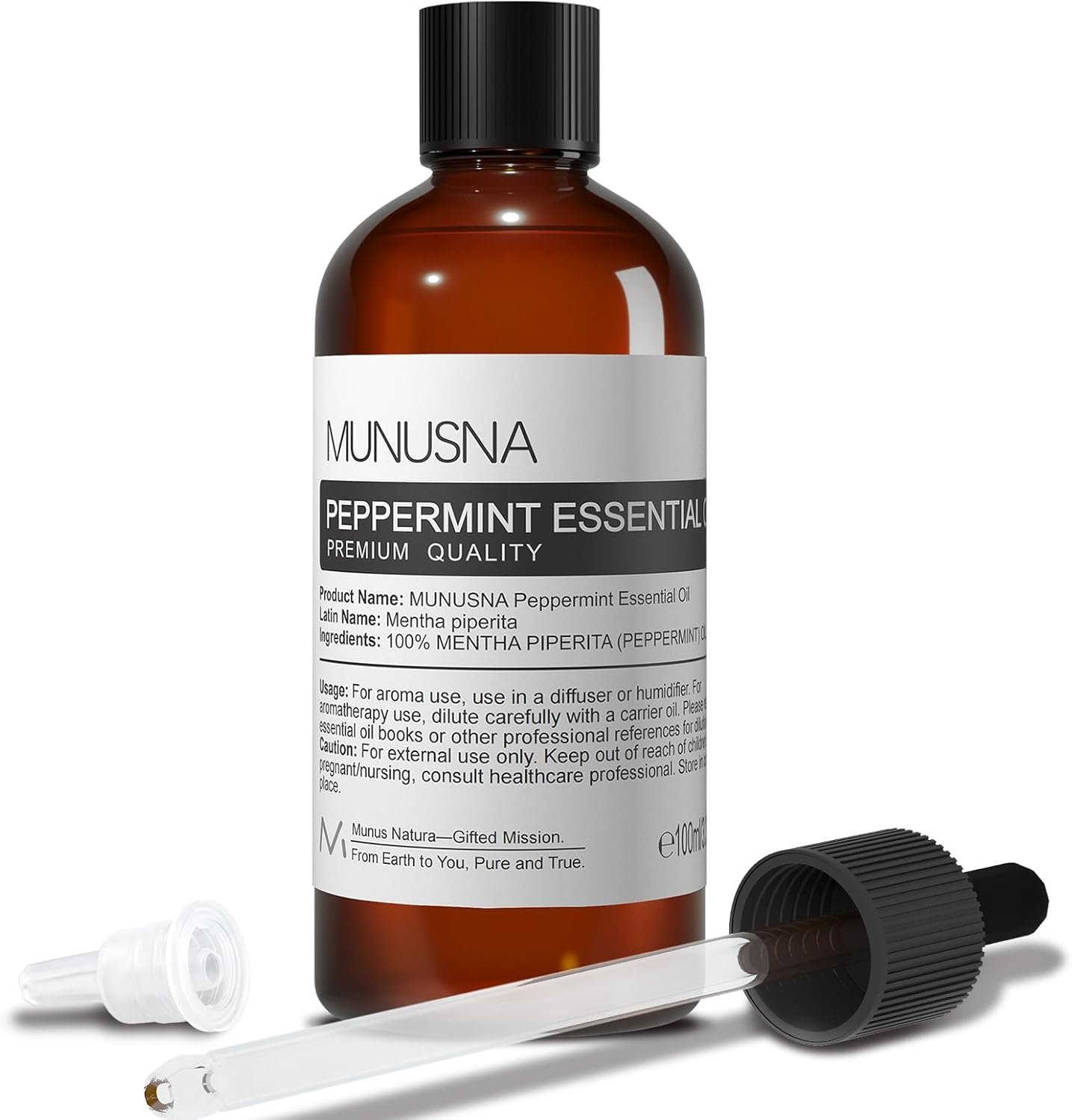 Peppermint Essential Oil for Hair, Air Freshening, Aromatherapy | Pure and Natural, Ideal for Skin Body Massage, Diffuser, Home Cleaning Spray, DIY Soap and Candle Making, 100ML / 3.38 Fl Oz