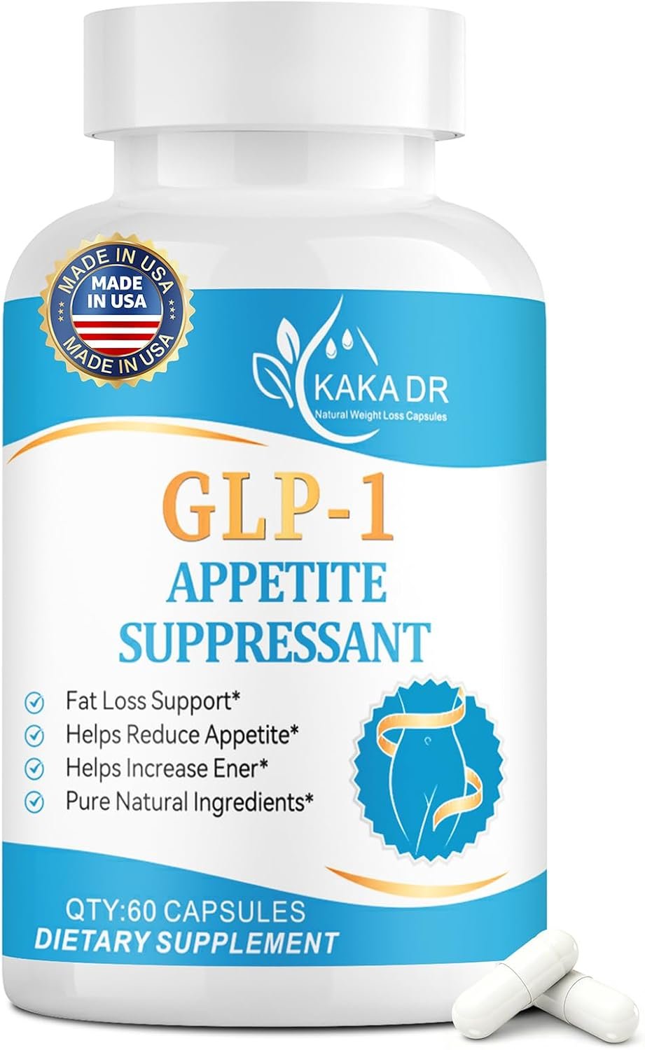 New GLP-1 Supplement for Weight Loss, Appetite Suppressant for Women and Men, Metabolism Booster, Burn Fat 24/7 | 3rd Party Tested Supplement, Made from Natural Ingredients – 60 Pills