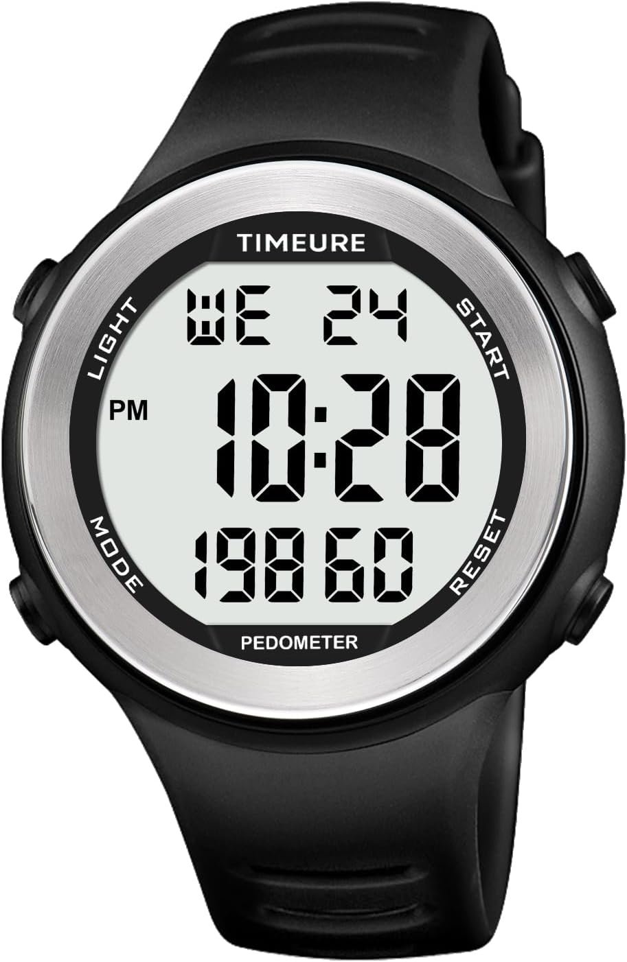Mens Pedometer Watch for Walking Step Counter Watch No Charging, No App Connection, with EL Backlight. Simple, Practical Choice for Mobile-Free Fitness Enthusiasts TIMEURE-2308