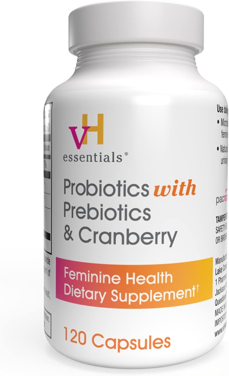 vH essentials Probiotics for Women with Prebiotics and Cranberry, 120 Ct