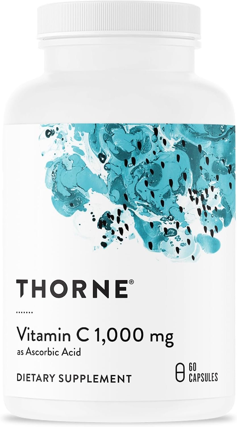 THORNE – Vitamin C 1,000 mg Supplement – Supports Healthy Immune Function & Collagen Formation – Provides Antioxidant Benefits* – Third-Party Certified – Gluten, Dairy & Soy-Free – 60 Capsules