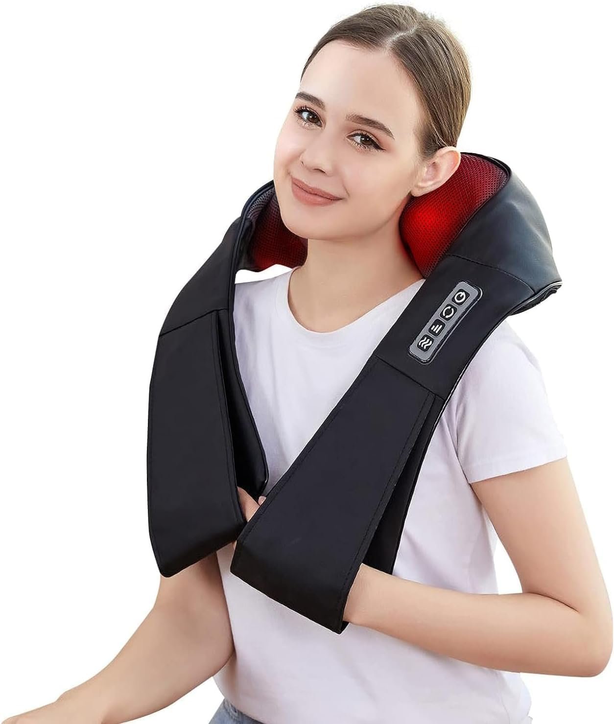 AERLANG Shiatsu Back and Neck Massager, Back Massager Deep Tissue Kneading Neck and Shoulder Massage with Heat, Electric Massage Pillow Fathers Day Gift Ideas from Daughter Son(NOT Cordless)