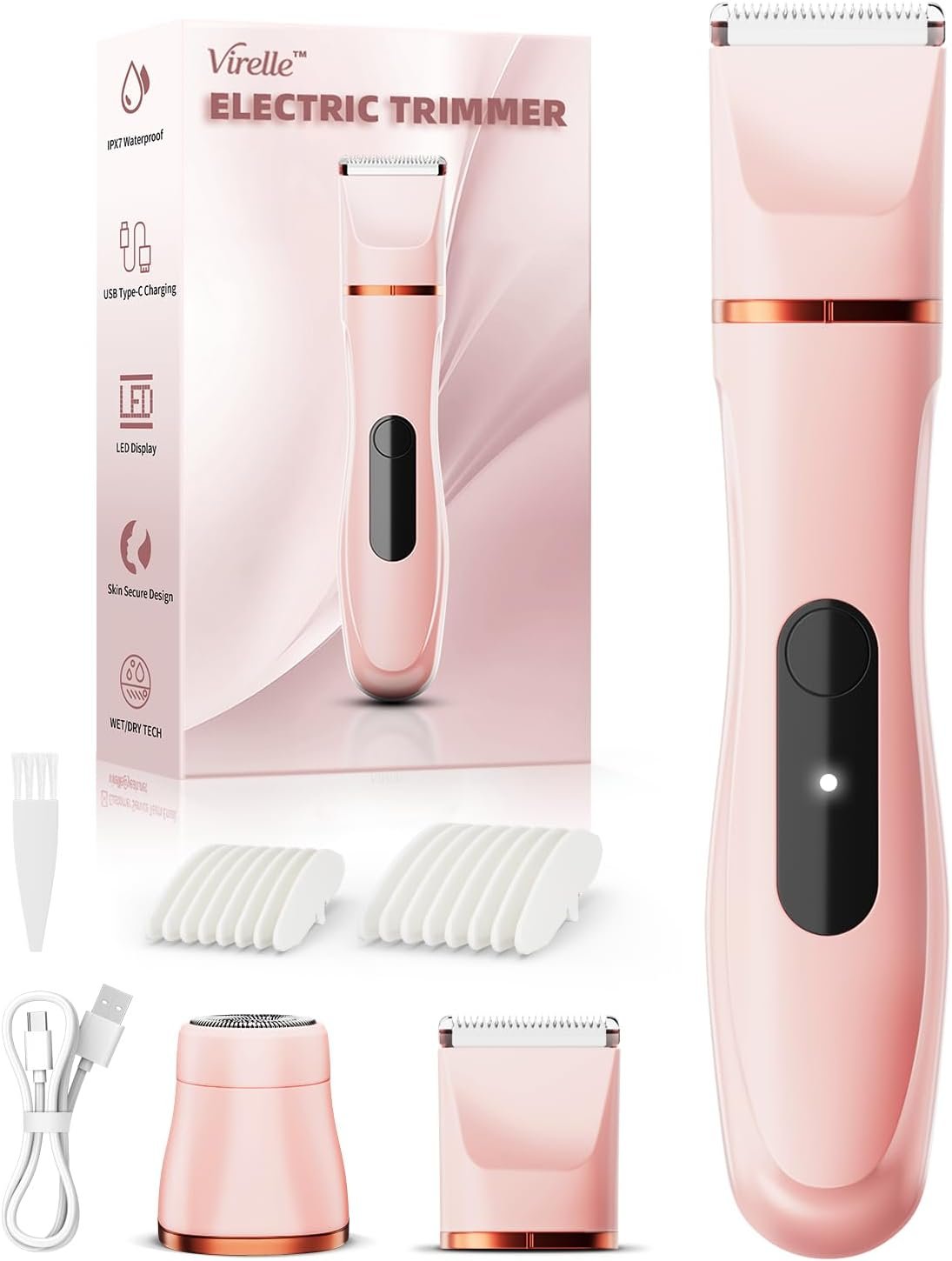 Hair Removal Epilators Bikini Trimmer for Women, Painless Waterproof Electric Foil Shaver Razors for Facial Leg Body Armpit, Ceramic Blade with Type-C Charging, Travel Size, SE Version