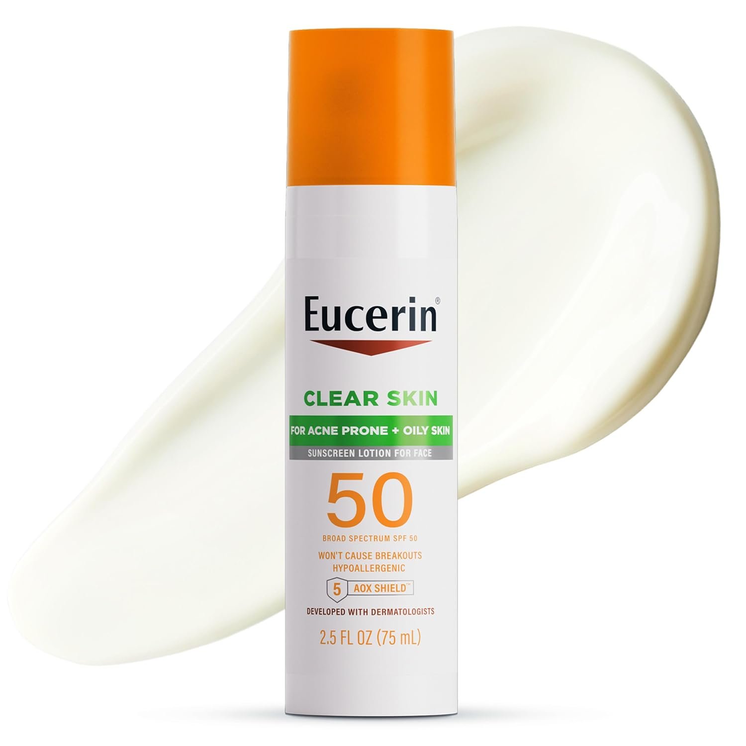 Eucerin Sun Clear Skin Face Sunscreen Lotion SPF 50, 2.5 FL OZ
