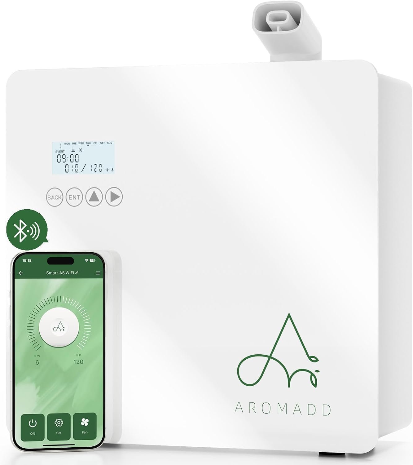 2025 Upgraded 3500 Sq.Ft Smart Scent Diffuser – HVAC System, Whole House Aroma & Hotel Collection Diffuser, Waterless Essential Oil Diffuser for Home Large Room, Cold Air Tech, 600mL (White)